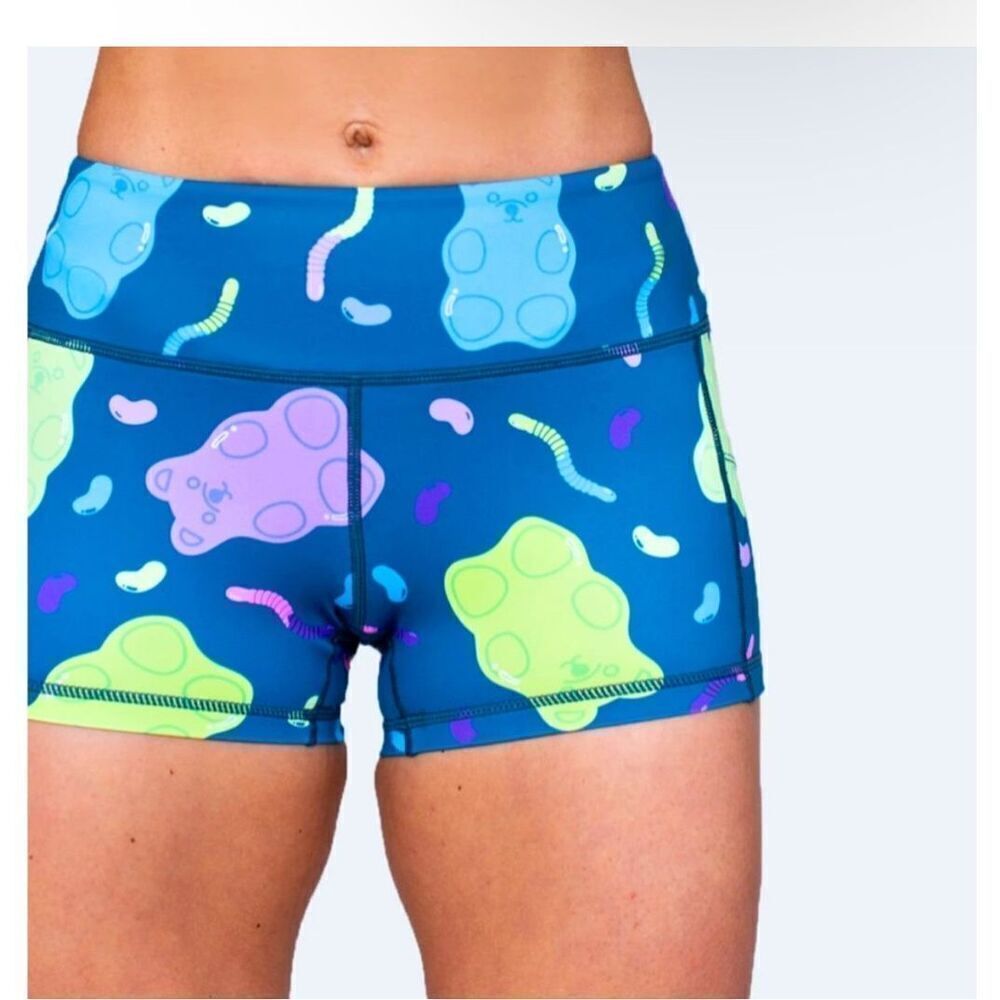 Feed me fight me gummy bear workout athletic shorts leggings Large limited
